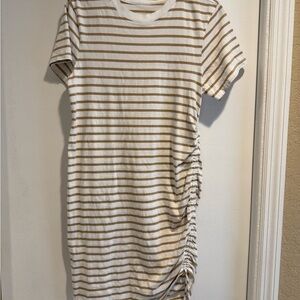 Universal Thread Tan and White Striped Dress